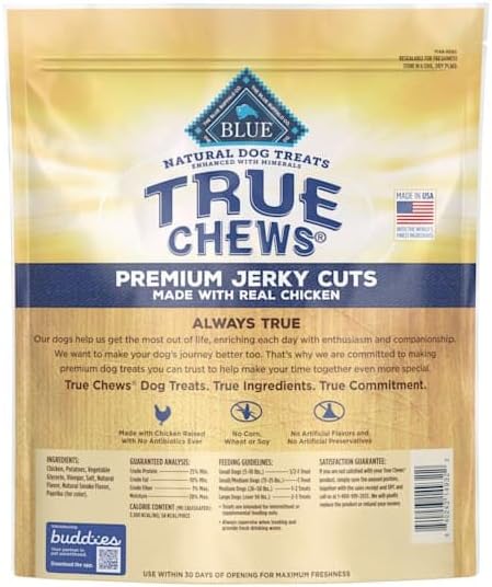 True Chews Premium Jerky Cuts Dog Treats - Natural Chicken Recipe, 32 oz Bag, Healthy & Delicious Treats for Dogs