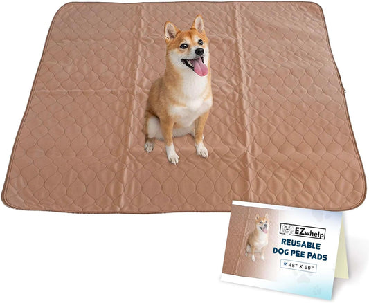 Reusable Dog Pee Pads - Waterproof Washable Training Pads for Puppies & Dogs, Lightweight & Durable Whelping Pads, 48 x 60 Inches